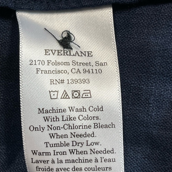 Everlane The Frolic Linen Sundress Women’s 8 Short Sleeve Deep Blue Coastal M - Picture 10 of 11